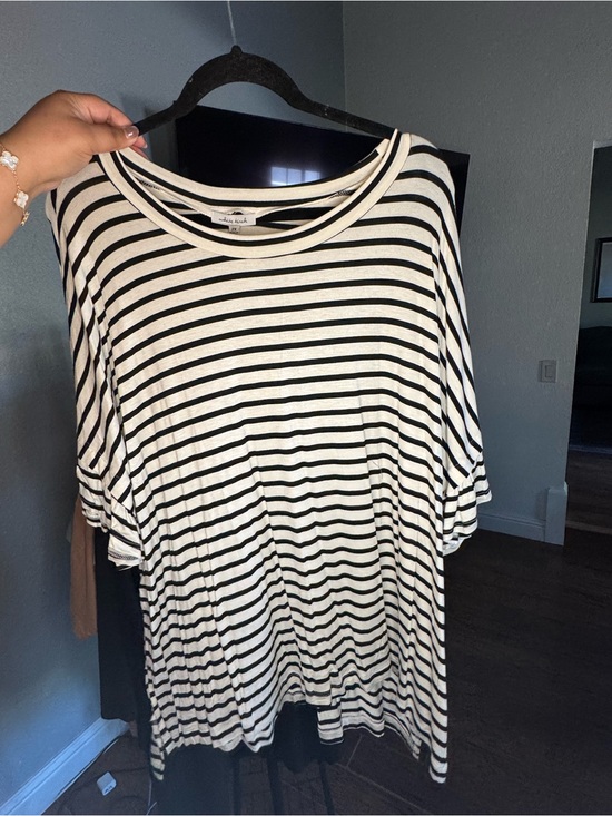 white birch Tops - white birch Black & White Striped Short Sleeve Tee